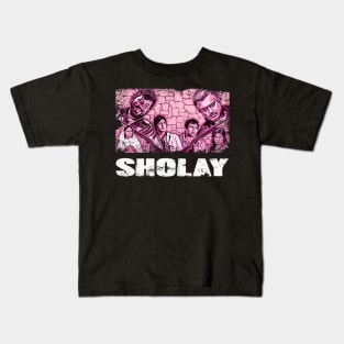 Sholays Thrilling Climactic Showdown Kids T-Shirt